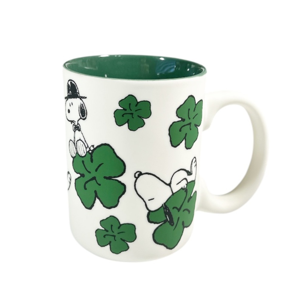 NEW Peanuts SNOOPY SOFT TOUCH SHAMROCK ST PATRICK’S DAY Ceramic Mug